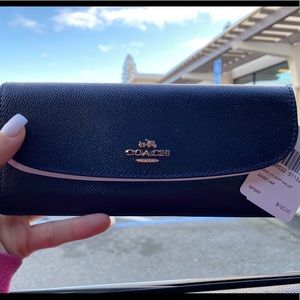 Blue leather coach wallet